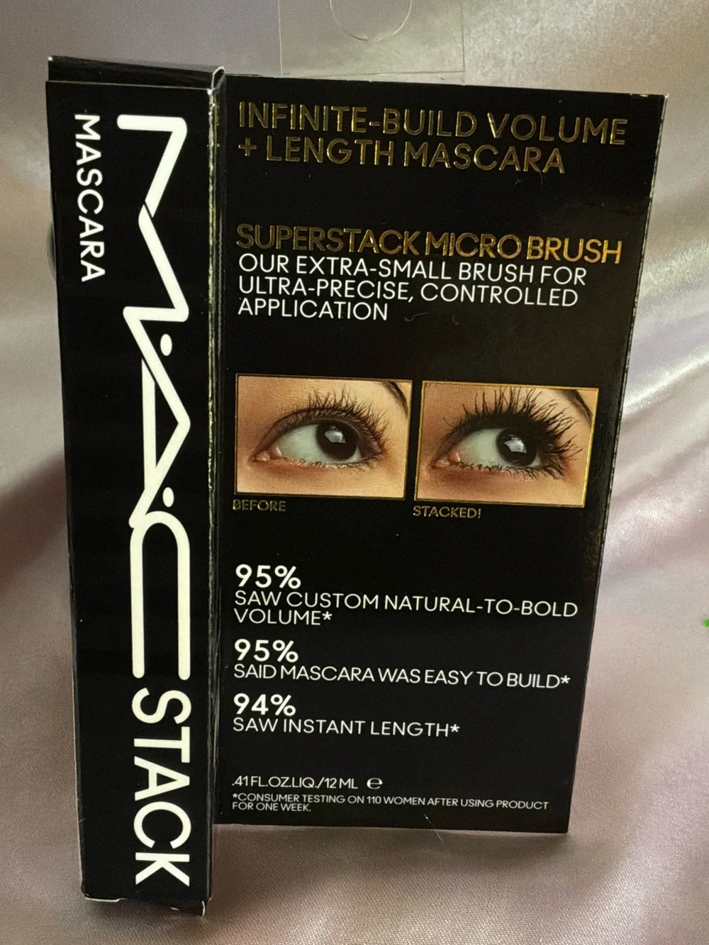 🌙✨🏷️ MAC Cosmetics Stack Infinite-Build Volume + Length Mascara — Black
